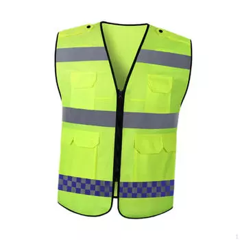 Светоотражающий жилет, одежда, дышащая, высокой видимости, с молнией для пеших прогулок, выгула собак на открытом воздухе L