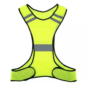 Светоотражающий жилет повышенной видимости для ночного бега, защитная одежда с регулируемой талией(Лайм) белый
