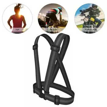 Светоотражающий жилет, защитный жилет для ночной ходьбы, езды на велосипеде и бега (черный)