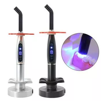 Светоотверждающая машина, вилка стандарта США, перезаряжаемая беспроводная светодиодная осветительная лампа, стоматологический тестер, инструмент, точное устройство обнаружения кариеса для стоматологических клиник US Plug чёрный