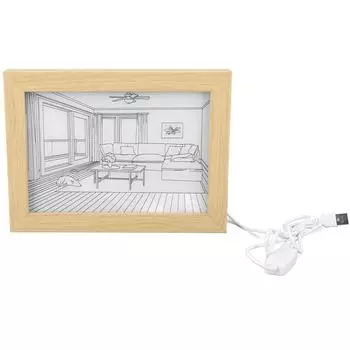 Светопись Инновационный Японский Аниме Стиль 3 Режима Имитация Солнечного Света Светодиодная Подсветка Картина S