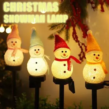Световая гирлянда в виде снеговика на солнечной батарее, рождественский декоративный светильник для сада, газона, уличного водонепроницаемого украшения, атмосферного освещения 1pcs розовый