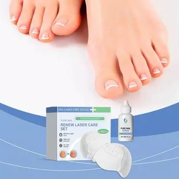 Световое устройство для чистки ногтей, светодиодная лампа, стирающее грибковое пятно на ногах, набор для ухода за ногтями(30мл) One Size белый