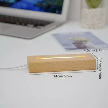 Световой держатель для лампы Diy из массива дерева, 3D акриловый светодиодный ночник из массива дерева, украшение для комнаты, украшение для гостиной