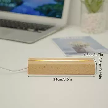Световой держатель для лампы Diy из массива дерева, 3D акриловый светодиодный ночник из массива дерева, украшение для комнаты, украшение для гостиной