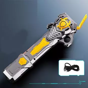 Световой меч для детей, 16-цветный перезаряжаемый светящийся меч со звуком FX и кабелем USB C для зарядки