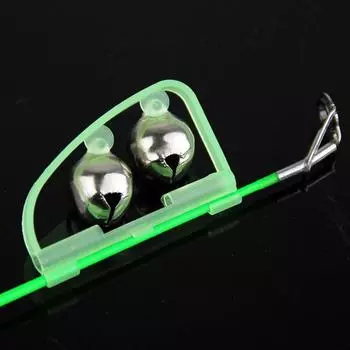 Световой светильник для ночной рыбалки с двойными колокольчиками, клипсы, инструменты, удочка, сигнализация поклевки, портативный быстрый Pesca, аксессуары для рыболовных снастей малахитовая зелень
