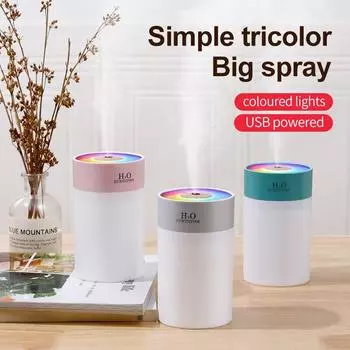 Световой увлажнитель воздуха, бытовой настольный небольшой распылитель для добавления воды, увлажнение воздуха, usb, автомобильный портативный ночник, 260 мл зелёный