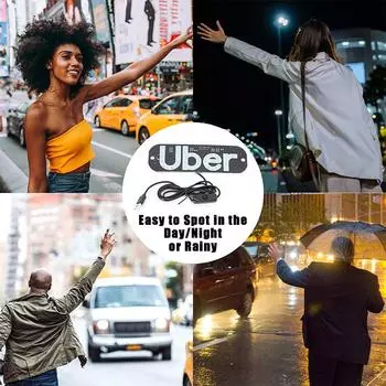 Световой знак для автомобиля, световая наклейка на лобовое стекло автомобиля с присосками, световой знак такси, индикаторная лампа кабины, прикуриватель/USB