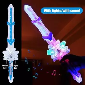 Световые мечи Yousheng для детей со звуком, светодиодная игрушка-световой меч, выдвижная светящаяся палочка, подарок на вечеринку в честь Хэллоуина синий