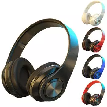 Светящаяся Bluetooth-гарнитура с мощными басами для мобильного телефона, беспроводная спортивная игровая гарнитура One Size чёрный