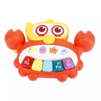 Светящаяся детская игрушка-пианино, многофункциональная, для раннего образования, в форме краба, детские игрушки-клавиатуры для девочки