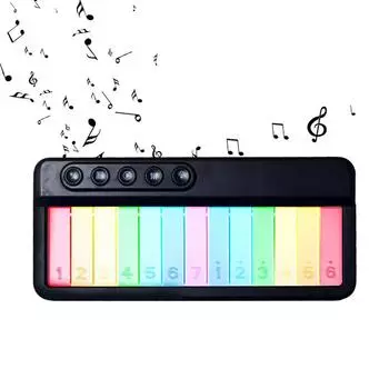 Светящаяся детская клавиатура (черный) Карманное пианино, обучающие музыкальные игрушки, развивающие игрушки для малышей, подходящие для маленьких девочек и мальчиков, подарки на день рождения от 1 до 5 лет One Size белый