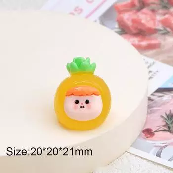 Светящаяся фруктовая кукла мини-фигурка случайная 1 шт настольный милый мультяшный декоративный орнамент аксессуары из смолы