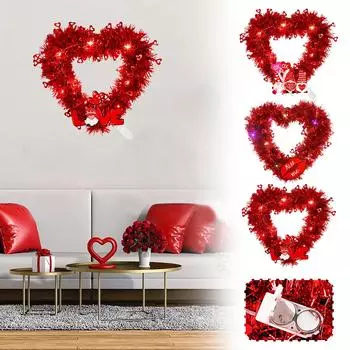 Светящаяся гирлянда на День святого Валентина, подвесное украшение для вечеринки, подвеска в виде полосы любви, свадебное украшение One Size