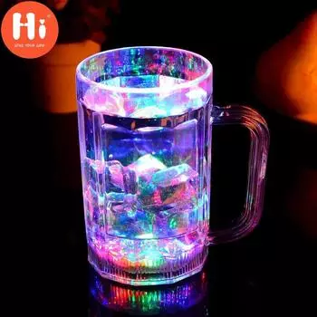 Светящаяся красочная чашка Hi Water, меняющая цвет с ручкой, чашка для вертолета, светящаяся чашка для бара, пивная кружка, ослепительная 450 мл 450ml