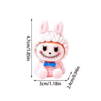 Светящаяся кукла Лабубу, микро-пейзаж, автомобиль, сделай сам, украшения из смолы, аксессуары, светящаяся игрушка-поросенок