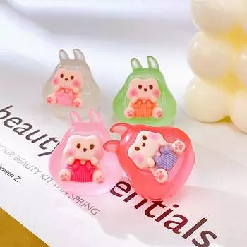 Светящаяся кукла в виде головы кролика, модные самодельные креативные украшения для автомобиля, самодельный брелок-подвеска темно-розовый