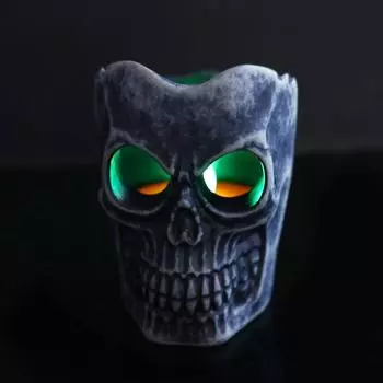 Светящаяся лампа-свеча в виде черепа, смоляная лампа-призрак, украшение в виде черепа, ночник, украшение на Хэллоуин Random color