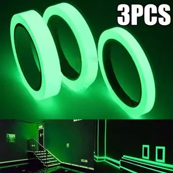Светящаяся лента 1,5 см*3 м самоклеящаяся лента ночное видение светится в темноте предупреждение безопасности сцена украшение дома ленты 1PCS(0.4CM*3M)