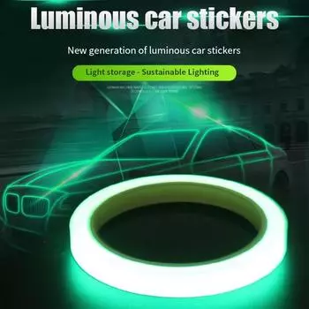 Светящаяся лента зеленая предупреждающая наземная лампа для хранения лестниц противоскользящая наклейка светоотражающая флуоресцентная лента 1.5cm*3M--1Pc