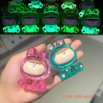 Светящаяся Лилит с колокольчиком, украшение из смолы для рабочего стола, маленькое украшение, милые украшения озеро синий