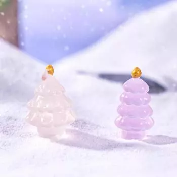 Светящаяся маленькая рождественская елка, микроландшафтное украшение, уличная светящаяся миниатюрная статуэтка, горшечный сад, украшение для дома оранжевый