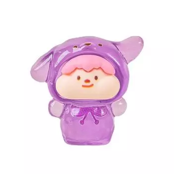 Светящаяся мини-фигурка зефирного щенка, случайная 1 шт., настольный милый мультяшный декоративный орнамент, аксессуары из смолы разноцветный