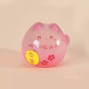 Светящаяся мини-смола маленького размера Lucky Cat кукла игрушки микропейзаж бонсай украшения своими руками аксессуары украшения подарки розовый