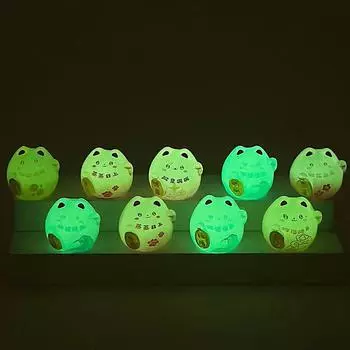 Светящаяся мини-смола маленького размера Lucky Cat кукла игрушки микропейзаж бонсай украшения своими руками аксессуары украшения подарки красный