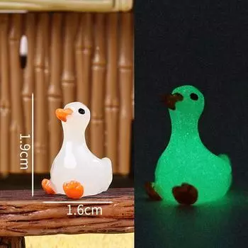 Светящаяся мини-утка, микропейзаж, аксессуары для самостоятельного изготовления, миниатюрные фигурки, украшения для дома в виде фей, светящиеся в темноте