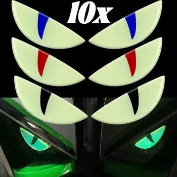 Светящаяся наклейка на автомобиль «кошачий глаз», 3D-наклейка «глаза демона», автомобиль, мотоцикл, электромобиль, ночник, предупреждающая наклейка для украшения Suzuki 7x2.5cm&2pcs