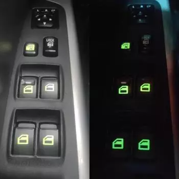 Светящаяся наклейка на кнопку окна автомобиля для Suzuki Jimmy Grand Vitara Toyota Corolla RAV4 Yaris chr Auris Camry 40 50 2019