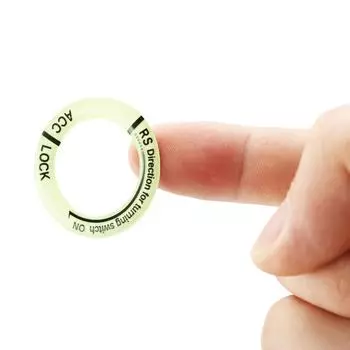 Светящаяся наклейка на крышку замка зажигания, автомобильный ключ, светящееся защитное украшение, флуоресцентные наклейки на брелок для ключей с автозапуском красный