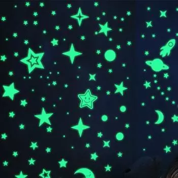 Светящаяся наклейка Самоклеящаяся водонепроницаемая ПВХ-светящаяся в темноте наклейка на стену #4