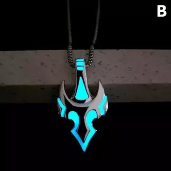 Светящаяся подвеска креативное флуоресцентное сплавное ожерелье с готической цепочкой в виде креста в виде пламени