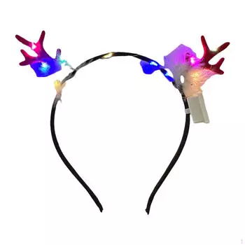 Светящаяся повязка на голову с перьями рогов оленя для фотосъемки, свадебных праздников