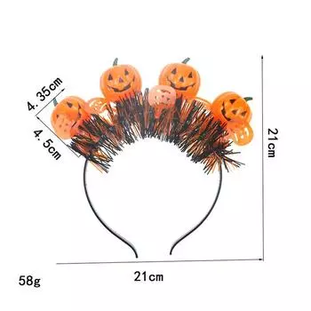 Светящаяся повязка на голову в виде тыквы на Хэллоуин, фестиваль призраков, светодиодная повязка на голову в виде тыквенного черепа, подарки для детей на вечеринку в честь Хэллоуина pumpkin