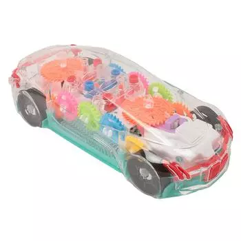 Светящаяся прозрачная игрушечная машинка для детей, вращающаяся на 360 градусов, красочные движущиеся шестерни, светодиодные эффекты, музыка, фу