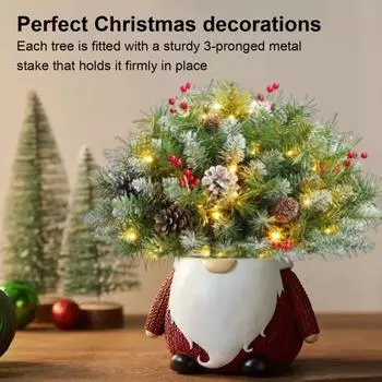 Светящаяся рождественская елка, набор искусственных сосен с таймером светодиодных огней, праздничный