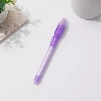 Светящаяся ручка фиолетовая 2 в 1 УФ черная ручка для рисования чернилами обучающие игрушки для детей 1 мл One Size фиолетовый