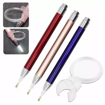 Светящаяся ручка-сверло, увеличительное стекло, светящаяся наклейка, сверлильный инструмент, ручка, алмазная роспись, аксессуары