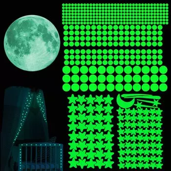 Светящаяся стена Светящаяся звезда светится на вечеринке в честь дня рождения 516 Наклейки, Наклейки, Наклейки, Темный, Интерьер, Стена, Потолок, Украшения, Части,