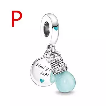 Светящаяся в темноте лампочка, двойная подвеска, подвесная бусина, подходит для оригинального модного браслета, серия ювелирных изделий своими руками, кастрюля