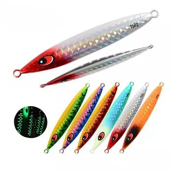 Светящаяся в темноте приманка-пластина для морской рыбалки, медленно вращающаяся, приманка-пластина с тунцом, 250 г, 1 шт. 250g зелёный