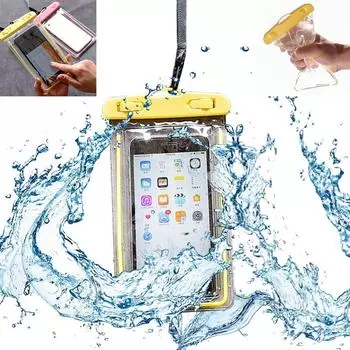 Светящаяся водонепроницаемая сумка для мобильного телефона Ramidos из ПВХ, водонепроницаемый чехол для плавательной камеры 20.5x11cm чёрный