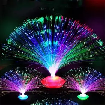 Светящаяся волоконная лампа, небо, цветы из волокон, три регулируемых режима, игрушки для рынка One Size красный