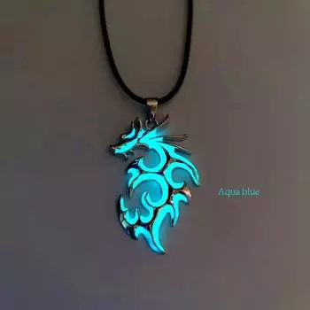 Светящееся ожерелье с драконом, светящаяся ночная флуоресценция, антикварное винтажное светящееся в темноте для мужчин и женщин, подарок для вечеринки, Дня Хэллоуина, клуба