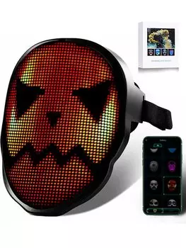 Светящееся светодиодное лицо, забавная поддержка 9 USB, японская инструкция по эксплуатации и простота в эксплуатации на Хэллоуин, спортивная реклама, популярная маска [Jinnal], маска,