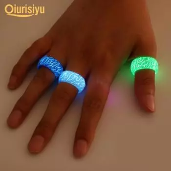 Светящееся светящееся кольцо унисекс с рисунком трещин US 8 зелёный